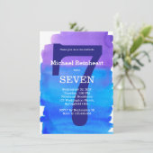 Waterverf Was blauw Paars Kind geboortedag Kaart (Staand voorkant)