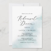 Waterverf was | Blauw repetitief diner Kaart (Voorkant)