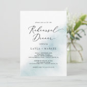 Waterverf was | Blauw repetitief diner Kaart (Staand voorkant)