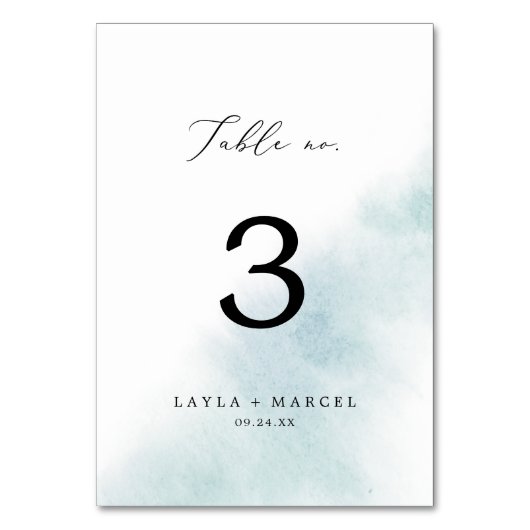 Waterverf was | Blauw tabelnummer Kaart (Voorkant)