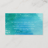 Waterverf was blauw tijdelijk minimalistisch afsprakenkaartje (Achterkant)