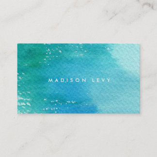 Waterverf was blauw tijdelijk minimalistisch afsprakenkaartje