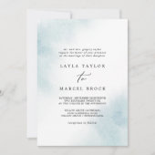 Waterverf was | Blauw traditioneel huwelijk Kaart (Voorkant)