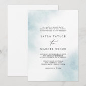 Waterverf was | Blauw traditioneel huwelijk Kaart (Voorkant / Achterkant)