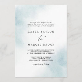 Waterverf was | Blauw traditioneel huwelijk Kaart