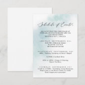 Waterverf was | Blauw weekendschema van evenemente Informatiekaartje (Voorkant / Achterkant)