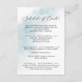 Waterverf was | Blauw weekendschema van evenemente Informatiekaartje (Voorkant)