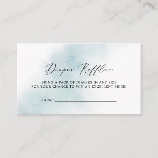 Waterverf was | Blauwe Baby shower luierspoeling Informatiekaartje (Voorkant)