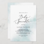 Waterverf was | Blauwe Baby sprinkhaan Kaart (Voorkant / Achterkant)