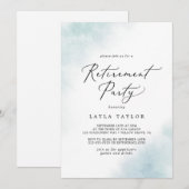 Waterverf was | Blauwe Pensioenpartij Kaart (Voorkant / Achterkant)