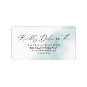 Waterverf was | Blauwe RSVP-Adresetiketten Etiket (Voorkant)