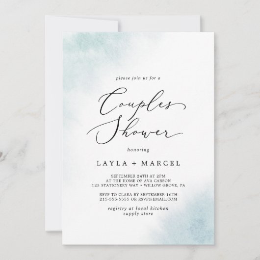 Waterverf was | Blauwe stelletster Kaart (Voorkant)