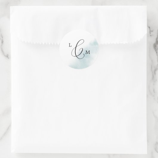 Waterverf was | Blauwweddenschappen Ronde Sticker (Tas)