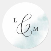 Waterverf was | Blauwweddenschappen Ronde Sticker (Voorkant)