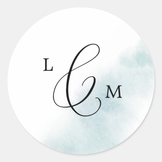 Waterverf was | Blauwweddenschappen Ronde Sticker (Voorkant)