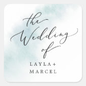 Waterverf was | Blauwweddenschappen Vierkante Sticker (Voorkant)