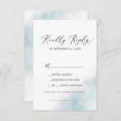 Waterverf was | Blue Song Request RSVP Card (Voorkant / Achterkant)