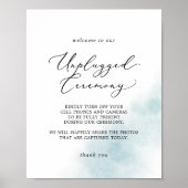 Waterverf was | Blue Unplugged Ceremony Sign Poster (Voorkant)