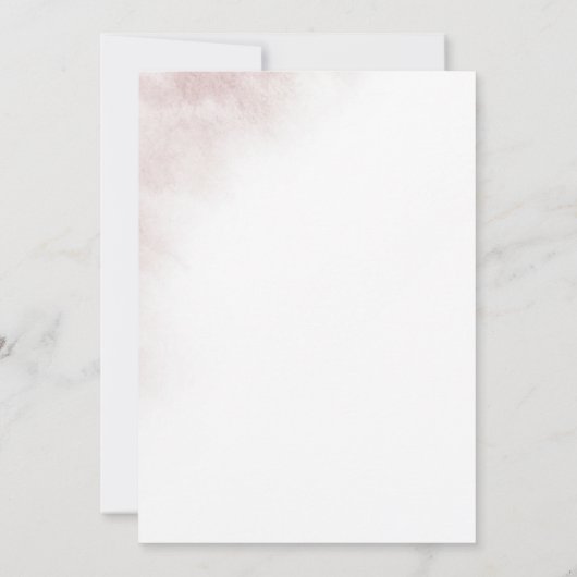 Waterverf was | Blush Baby shower Kaart (Achterkant)