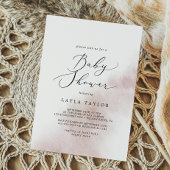 Waterverf was | Blush Baby shower Kaart