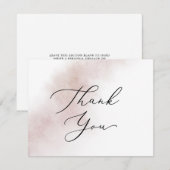 Waterverf was | Blush-kaart voor bedankt (Voorkant / Achterkant)