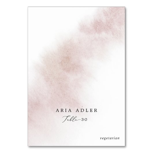 Waterverf was | Blush Menu Option Place Cards Kaart (Voorkant)