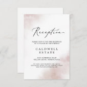 Waterverf was | Blush Receptie Kaart invoegen (Voorkant / Achterkant)