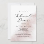 Waterverf was | Blush repesial Dinner Kaart (Voorkant)