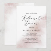 Waterverf was | Blush repesial Dinner Kaart (Voorkant / Achterkant)