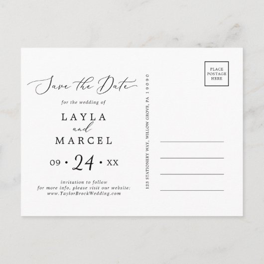 Waterverf was | Blush Save the Date Briefkaart (Achterkant)