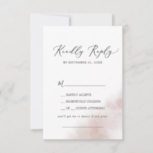 Waterverf was Blush Song Request RSVP Card Kaartje