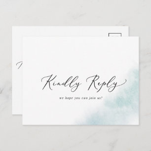 Waterverf was Briefkaart Blauw Song RSVP