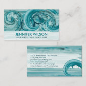 Waterverf Was de golven van de Oceaan Abstract Visitekaartje (Voorkant / Achterkant)