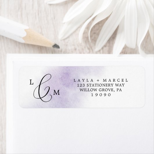 Waterverf was | Etiket Paars retouradres (Insitu)