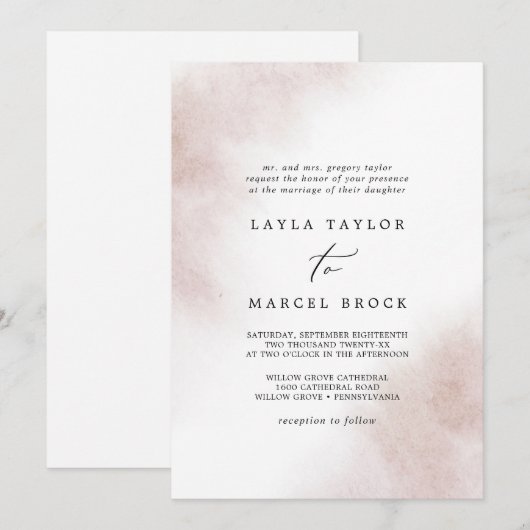 Waterverf was | Geweld traditionele huwelijk Kaart (Voorkant / Achterkant)