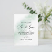 Waterverf was | Green Bedankt Kaart voor ontvangst (Staand voorkant)