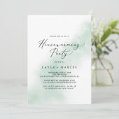 Waterverf was | Green Housewarming Party Kaart (Staand voorkant)