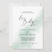 Waterverf was | Green La Boda de Wedding Kaart (Voorkant)