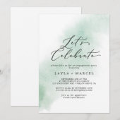 Waterverf was | Green Let's Celebrate Kaart (Voorkant / Achterkant)