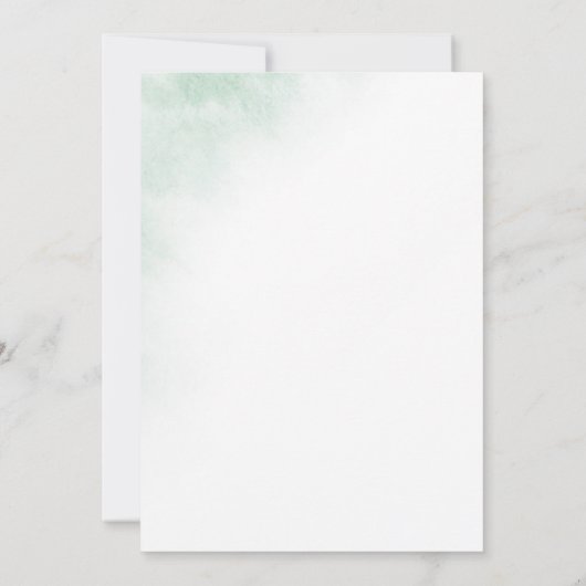 Waterverf was | Groen Baby shower Kaart (Achterkant)