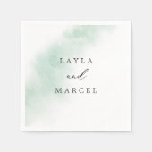 Waterverf was | Groen huwelijk Servet (Voorkant)