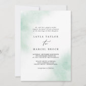 Waterverf was | Groen traditioneel huwelijk Kaart (Voorkant)