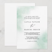 Waterverf was | Groen traditioneel huwelijk Kaart (Voorkant / Achterkant)