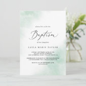 Waterverf was | Groene baptisme Kaart (Staand voorkant)