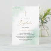 Waterverf was | Groene en goudmakreel Kaart (Staand voorkant)