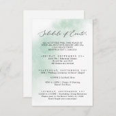 Waterverf was | Groene weekendschema van evenement Informatiekaartje (Voorkant / Achterkant)