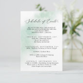 Waterverf was | Groene weekendschema van evenement Informatiekaartje (Staand voorkant)