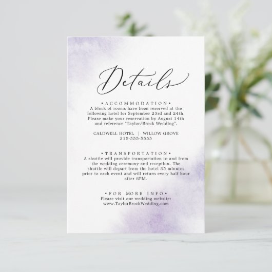 Waterverf was | Kaart Paarse gegevens (Staand voorkant)