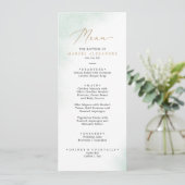 Waterverf was | Menu Groen en Gold Baptism (Staand voorkant)