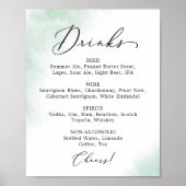 Waterverf was | Onderteken van het menu Drink groe Poster (Voorkant)